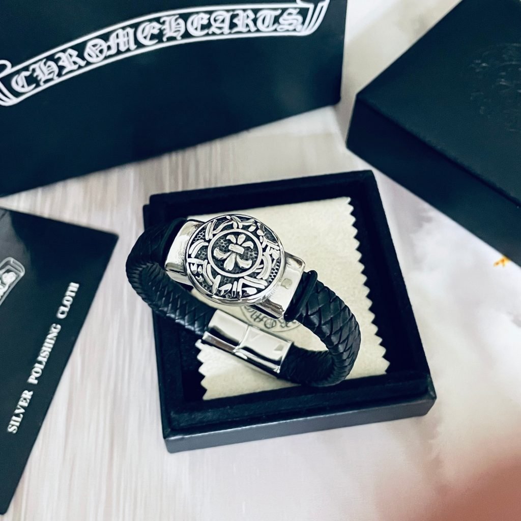 クロムハーツ コピー バングル レザーロープ Chrome hearts BSフレア ブレスレット 本革