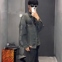 BALENCIAGA(バレンシアガ)コピーアルファベットグラフィティデニムジャケット