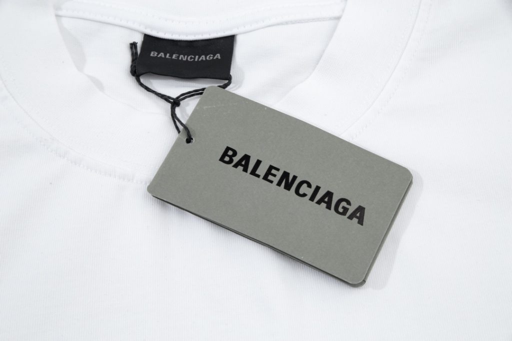 BALENCIAGA偽物ブラックプリント 男女兼用半袖Tシャツ激安通販