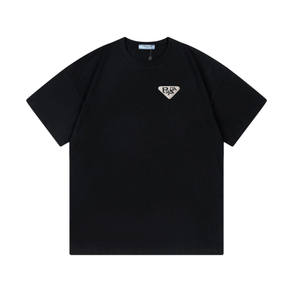 PRADA (プラ ダ)100%コットンアルファベット プリント男女兼用 半袖Tシャツスーパーコピー