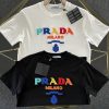 PRADA (プラ ダ)2024春夏新作100%コットン刺繍半袖Tシャツコピー