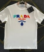 PRADA (プラ ダ)2024春夏新作100%コットン刺繍半袖Tシャツコピー