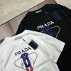 PRADA (プラ ダ)2024春新作 ファッションプリント半袖Tシャツ男女兼用