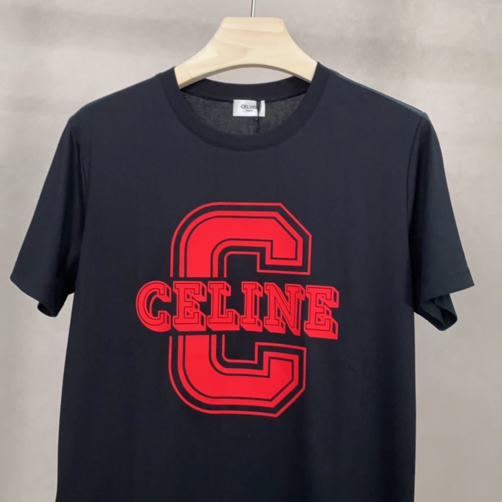 CELINE(セリーヌ)3Dアルファベットプリントラウンドネック半袖コピー