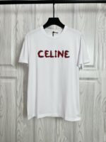 CELINE(セリーヌ)高密度二本糸シルケットコットン半袖Tシャツスーパーコピー