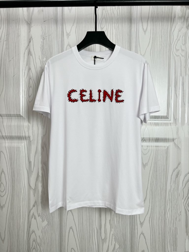 CELINE(セリーヌ)高密双股丝光棉半袖Tシャツスーパーコピー