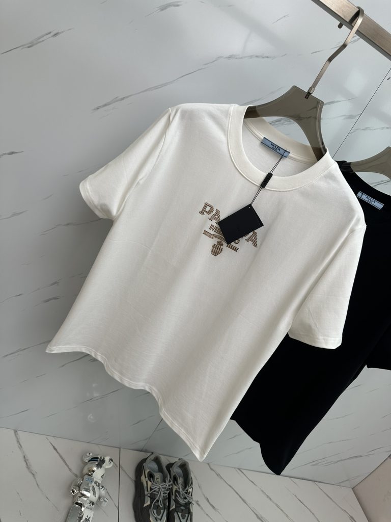 PRADA(プラダ )2024春夏新作アルファベットロゴ半袖Tシャツコピー