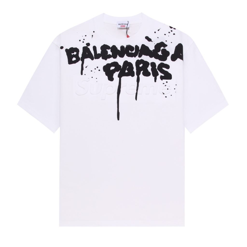 BALENCIAGA(バレンシアガ)xSUPREME偽物コラボシリーズカスタムマテリアル半袖Tシャツ激安通販