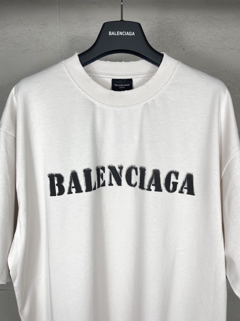 BALENCIAGA(バレンシアガ)2024春夏新作アルファベット ロゲプリント半袖Tシャツコピー