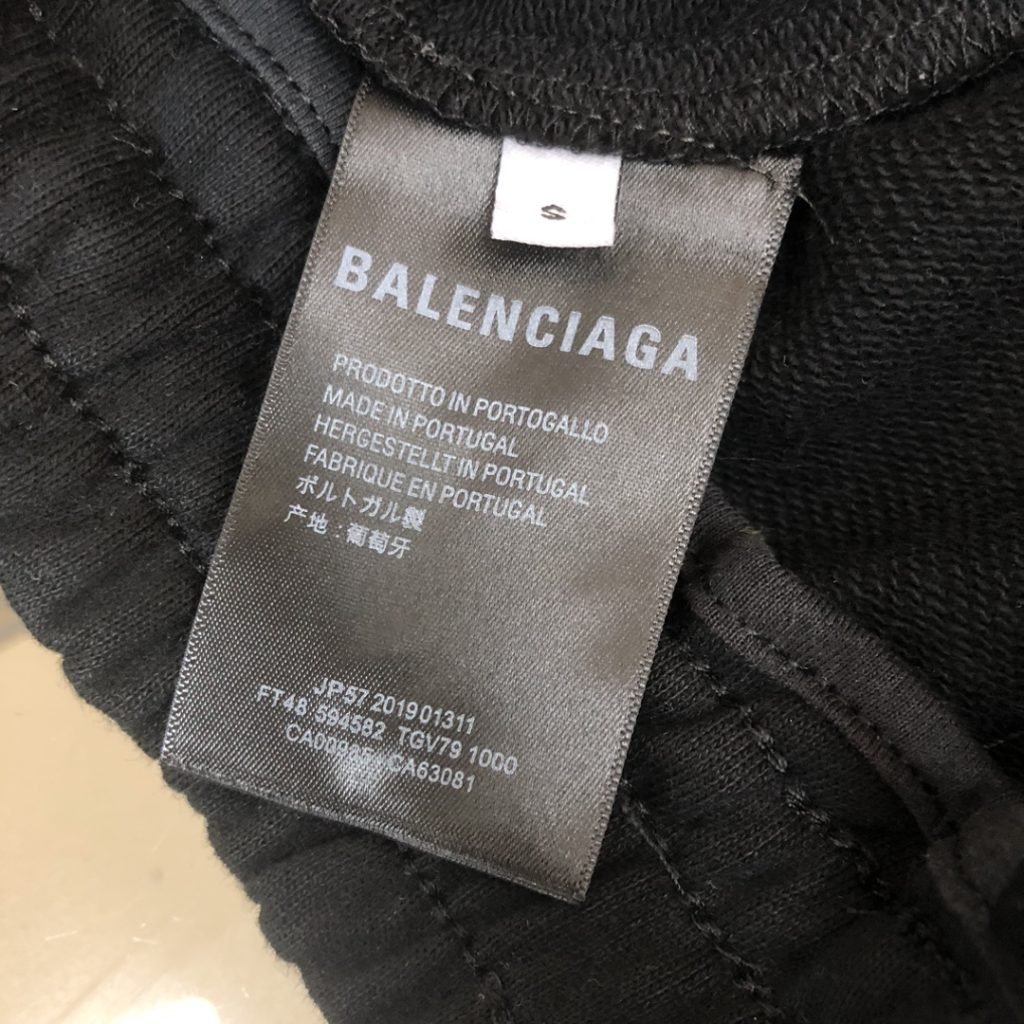 BALENCIAGA(バレンシアガ)黒と白プリントカジュアルショートパンツコピー