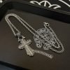 Chrome Hearts（クロムハーツ）偽物 クロスペンダント復古蛇骨ネックレス