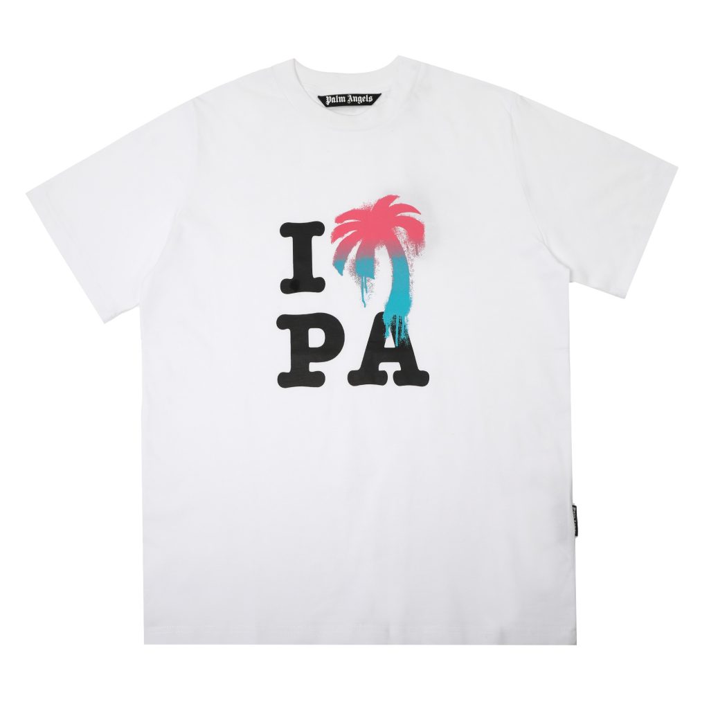 PalmAngels （パームエンジェルス） 定番コピー ヤシのアルファベットlogeカジュアル半袖Tシャツ 