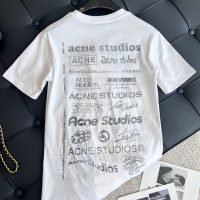 Acne Studios(アクネ ストゥディオズ)スーパーコピー芸能人マイクロ章デザイン丸襟カジュアルな半袖Ｔシャツ