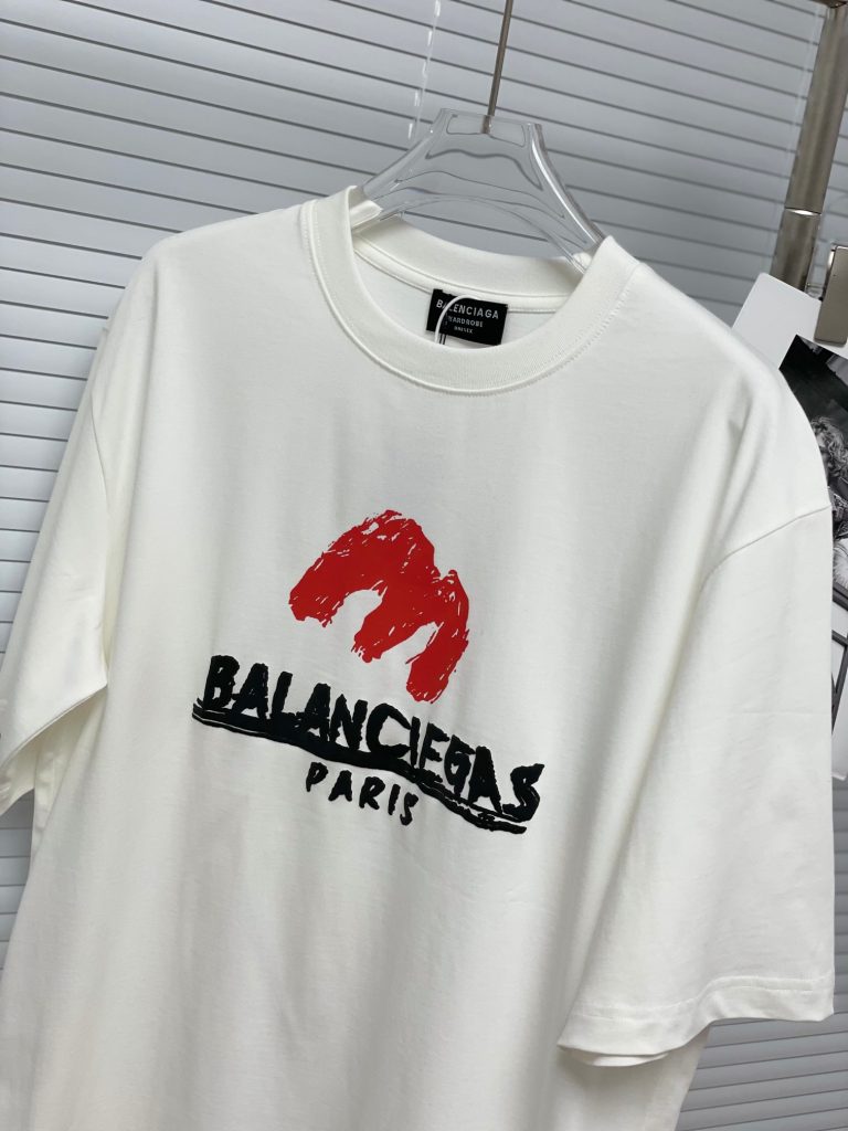 BALENCIAGA(バレンシアガ)  スーパーコピー プリントアルファベットロゴカジュアルペアTシャツ 通販