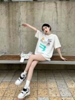 BALENCIAGA(バレンシアガ) スーパーコピー ロゴ融合プリントアルファベットTシャツ半袖