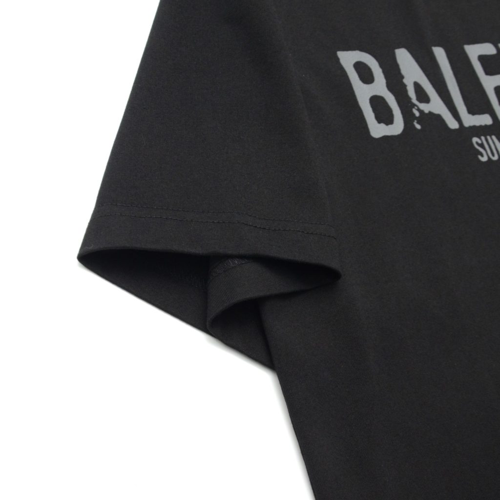 BALENCIAGA(バレンシアガ) スーパーコピー 韓国語アルファベットプリントラウンドネックカジュアル半袖Tシャツ