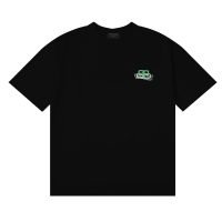 BALENCIAGA(バレンシアガ) 蛍光色 n級品 ロックボタンプリントロゴカップルタイプラウンドネック半袖Tシャツ