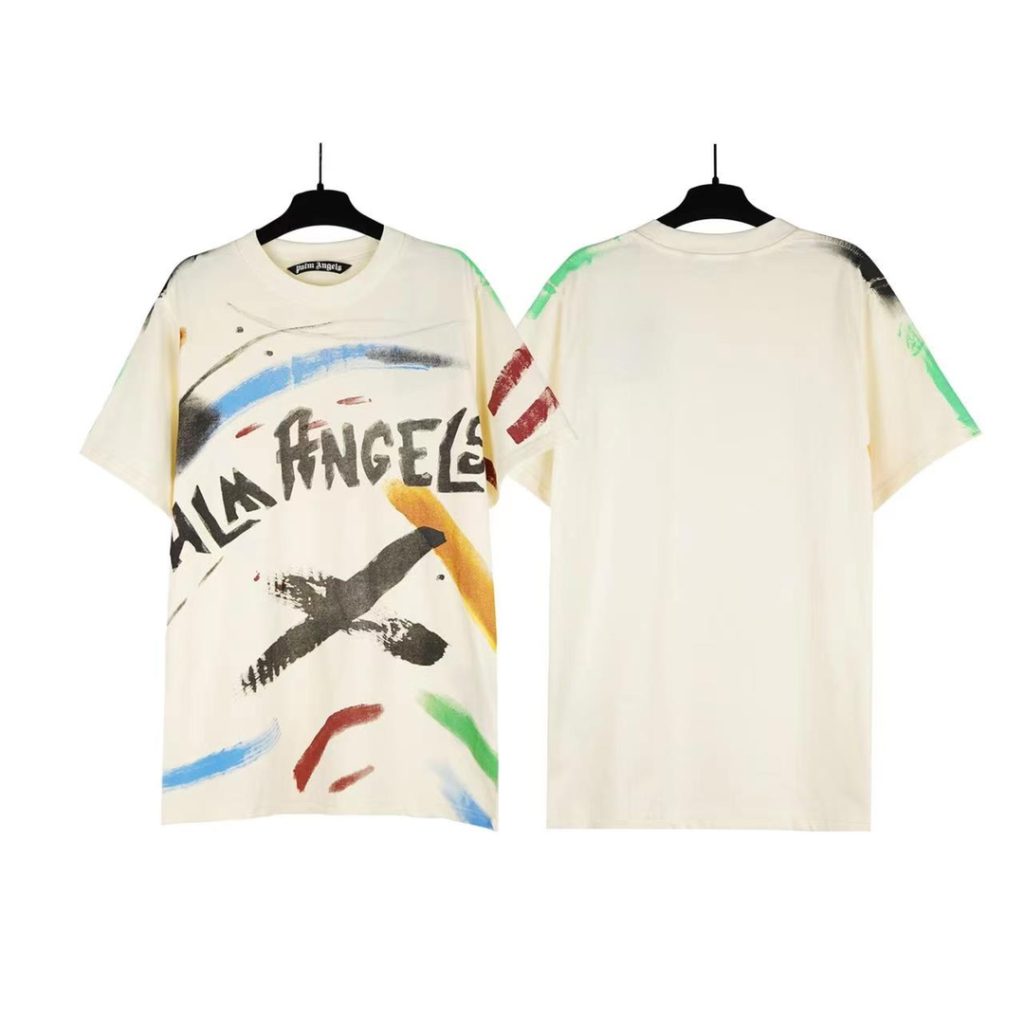 PalmAngels （パームエンジェルス）偽物 流行トレンドアルファベット落書き半袖Tシャツ通販
