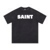 SAINT MICHAEL (セントマイケル)偽物アルファベットプリント半袖レトロな半袖Ｔシャツカップルトレンドブランド偽物