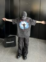 Saint Michael （セントマイケル）スーパーコピー クラシックアルファベットプリント男女ゆったりウォッシュ加工半袖Tシャツ