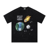 Saint Michael（セントマ イケル） スーパーコピー 夏の新作火星衝突地球漫画プリントカジュアル半袖Tシャツ