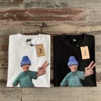 STUSSY(ステューシー)新作 コピー Peace Prosperity Tee人形背面標語半袖Tシャツ