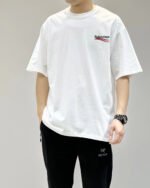 BALENCIAGA(バレンシアガ)偽物定番 コーラ波プリントラウンドネック半袖Tシャツ激安通販