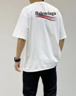 BALENCIAGA(バレンシアガ)偽物定番 コーラ波プリントラウンドネック半袖Tシャツ激安通販