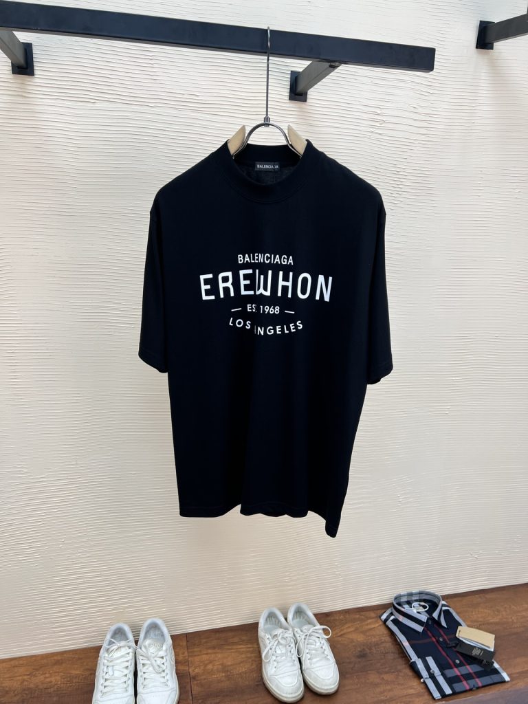 BALENCIAGA(バレンシアガ)2024新作 コピー アルファベットカップルモデル半袖Tシャツ