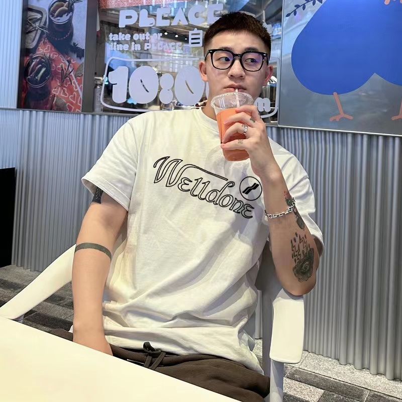 WELLDONE(ウェルダン)コピー2024新作芸能人夏服半袖Tシャツ ロゴプリント男女同款