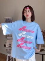 WELLDONE（ウェルダン)偽物夏服ファッションプリントカップルモデル半袖Tシャツ 激安通販