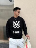 AMIRI（アミリ)2024秋冬新作限定コピータイプアルファベットプリントラウンドネックパーカー