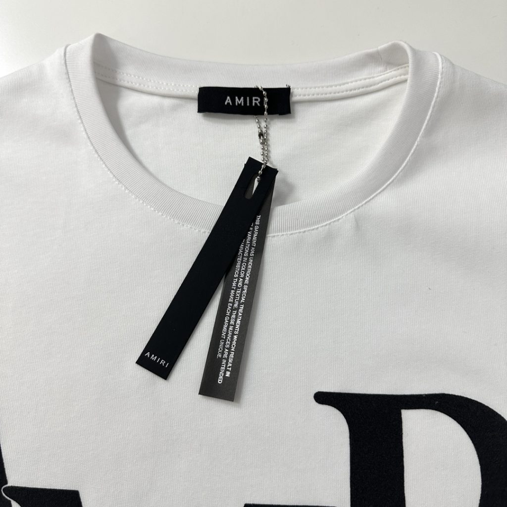 AMIRI（アミリ)2024年春新作偽物メンズ綿刺しゅうロゴプリントTシャツ通販