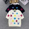 LOUIS VUITTON(ルイヴィトン)芸能人カラーロゴフラワー刺繍ウール半袖コピー