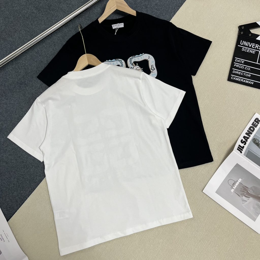 GIVENCHY(ジバンシイ)春夏2024の新作偽物のおしゃれなlogoのプリントレジャーする半袖激安通販