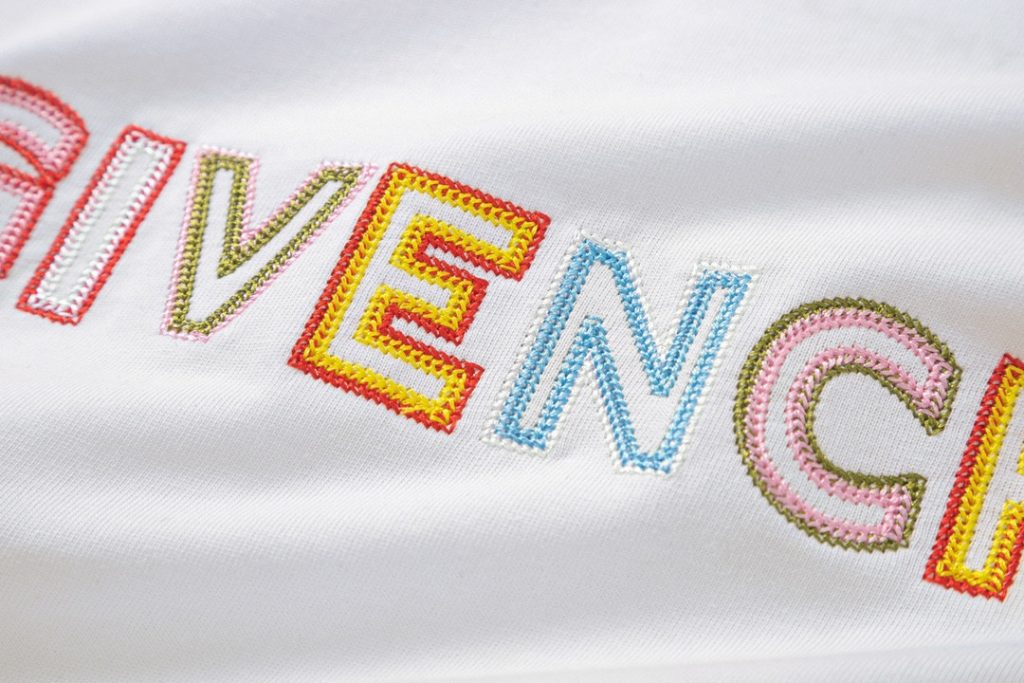 GIVENCHY(ジバンシイ) スーパーコピー 業界最高い品質  アルファベット刺繍半袖Tシャツ