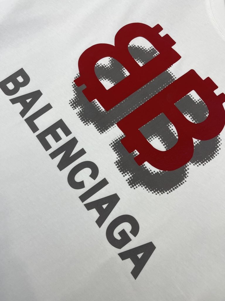 BALENCIAGA(バレンシアガ) 2024春夏新作 n級品 手書き波ロゴラウンドネック半袖Tシャツ 激安通販