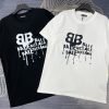 BALENCIAGA(バレンシアガ) 2024春夏新作 激安販売 コピー アルファベットロゴラウンドネック半袖Tシャツ