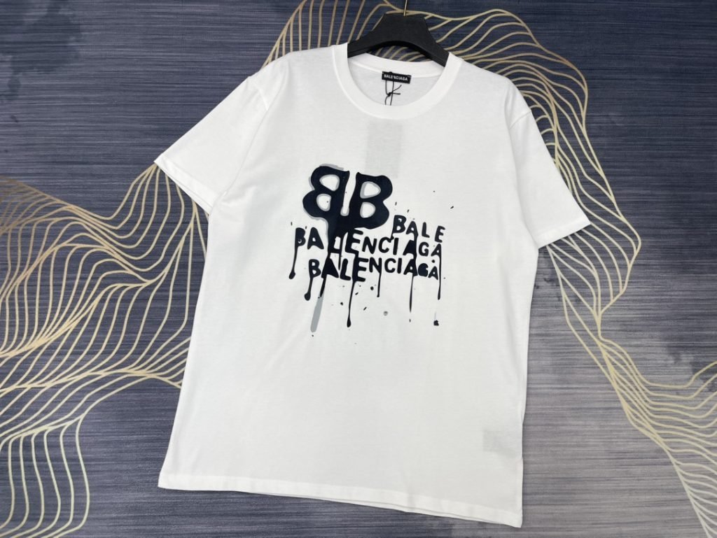 BALENCIAGA(バレンシアガ) 2024春夏新作 激安販売 コピー アルファベットロゴラウンドネック半袖Tシャツ