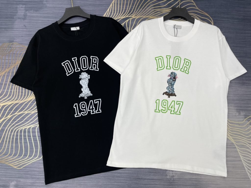 Dior (ディオール) 2024春夏新作 芸能人コピー アルファベットLOGOプリントカジュアルTシャツ