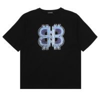 BALENCIAGA(バレンシアガ) 業界最高い品質 スーパーコピー ロゴプリントおしゃれカジュアルTシャツ