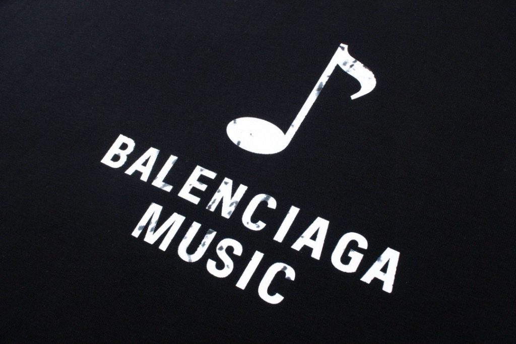BALENCIAGA(バレンシアガ) 業界最高い品質 芸能人 コピー 音符プリントカジュアル半袖Tシャツ