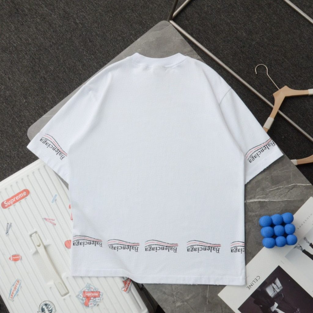 BALENCIAGA(バレンシアガ) 激安販売 コピー ウェーブプリントカジュアルTシャツ