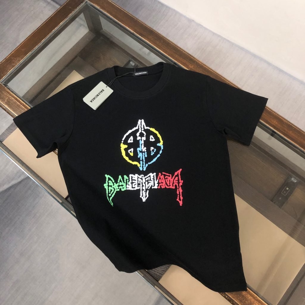 BALENCIAGA(バレンシアガ) 入手困難コピー、 ロゴプリントカジュアルTシャツ