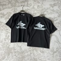 BALENCIAGA(バレンシアガ) コピー アルファベットロゴプリントおしゃれカジュアルTシャツ