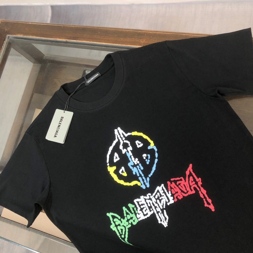 BALENCIAGA(バレンシアガ) 入手困難コピー、 ロゴプリントカジュアルTシャツ