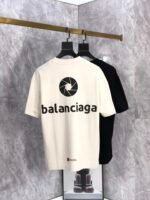 バレンシアガ 偽物人気バカ売れ商品シンプルスタイルロゴアルファベットプリント流行カジュアル半袖Tシャツ