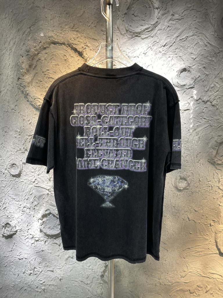 バレンシアガ コピー フロッキーアルファベットのプリントオシャレでカジュアルなTシャツ 