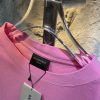 人気バカ売れタイプ バレンシアガ 偽物 アルファベットプリントピンクカジュアルTシャツ