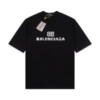 バレンシアガ コピー プリント丸首半袖Tシャツ